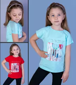 Детская футболка  (девочка), 3-4-5-6 лет, TONTOY