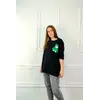 Молодежная женская футболка OVERSIZE 44-48 мишка Чёрный Молодежная женская футболка OVERSIZE 44-48 мишка Чёрный
