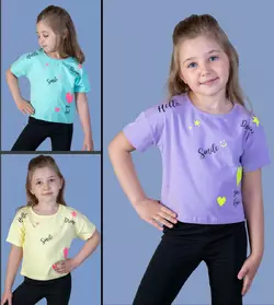 Детская футболка  (девочка), 3-4-5-6 лет , Smile/Hello Детская футболка  (девочка), 3-4-5-6 лет , Smile/Hello