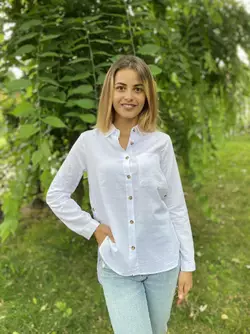 Стильные женские рубашки, однотонная белая Стильные женские рубашки, однотонная белая