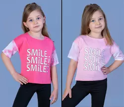 Детская  футболка (девочка),  3-4-4-5 лет,  SMILE SMILE SMILE Детская  футболка (девочка),  3-4-4-5 лет,  SMILE SMILE SMILE