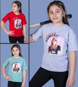 Детская  футболка(девочка), 6-8-10-12 лет, Know your power Детская  футболка(девочка), 6-8-10-12 лет, Know your power