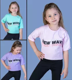 Детская укороченная футболка  (девочка), 5-6-7-8 лет , NEW WAVE Детская укороченная футболка  (девочка), 5-6-7-8 лет , NEW WAVE
