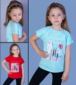 Детская футболка  (девочка), 3-4-5-6 лет, TONTOY Детская футболка  (девочка), 3-4-5-6 лет, TONTOY