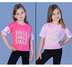 Детская  футболка (девочка),  3-4-4-5 лет,  SMILE SMILE SMILE