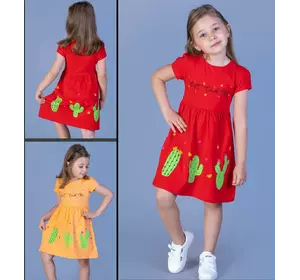 Детское платье ????????, 1-2-3-4 года, зелёные кактусы